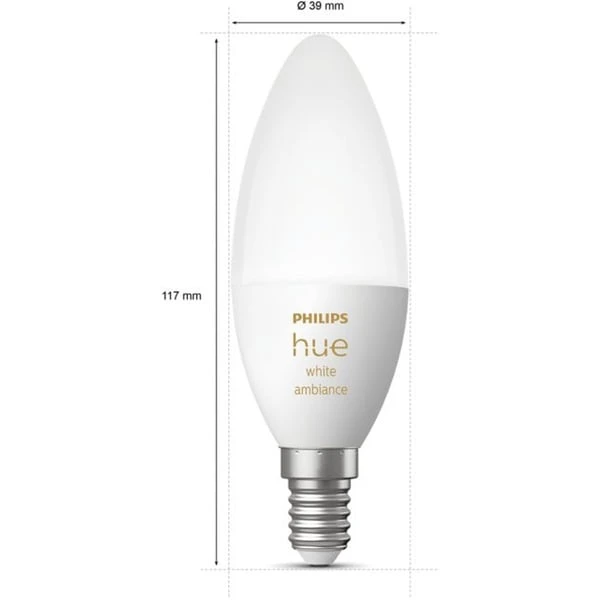 Philips Hue White Ambiance E14, LED-Lampe 5 Philips Hue White Ambiance E14, LED-Lampe – Bild 3